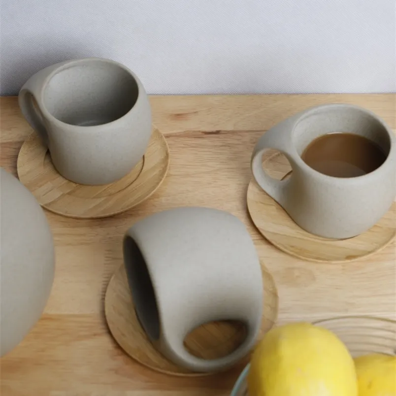 Creative Retro Keramikmugg Stöd Kaffekopp Mjölk Hem Japanskt Te Office Drinking Breakfast Cup 220311