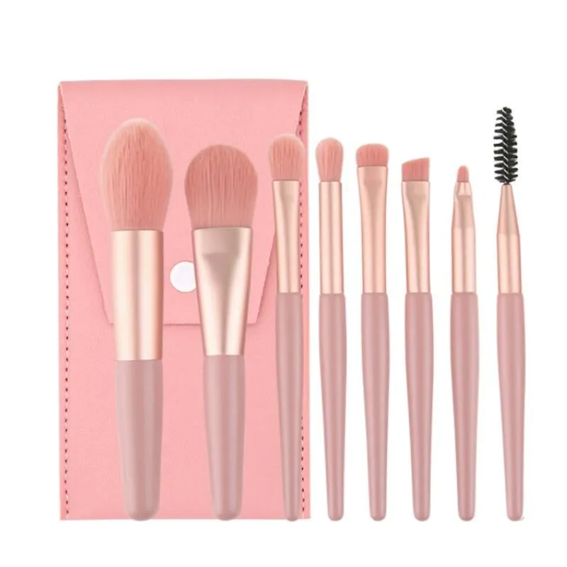 8 stks make-up borstel set roze zachte synthetische haar reizen make-up borstels kit multifunctionele cosmetische make-up borstels gereedschap 20 sets / partij DHL