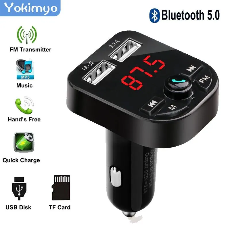 V5.0 FM Radio Car Mp3 Player Bluetooth Формат поддержка MP3 WAV Пластиковый автомобиль Player с Bluetooth Wireless FM -передатчиком