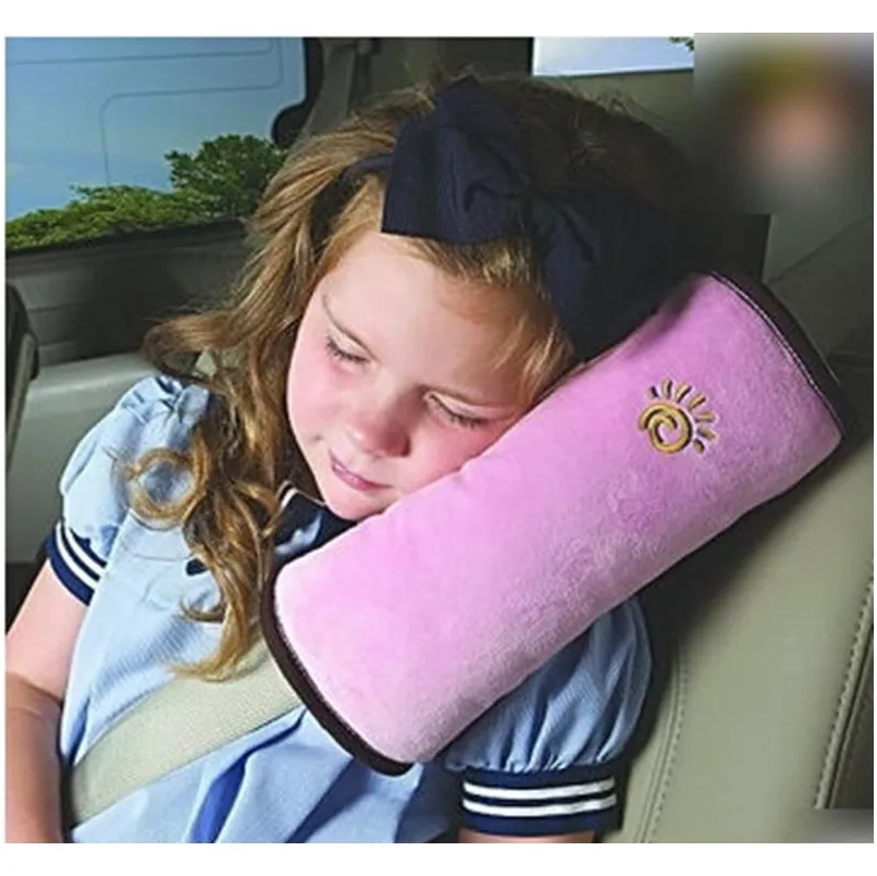 Wholesale- Soft Side Sleeper Pillow Safety Protect Neck Shoulder Pad Seat Belt Cushion For Kids Children Adult Pillow Ic878062 Pfvn4