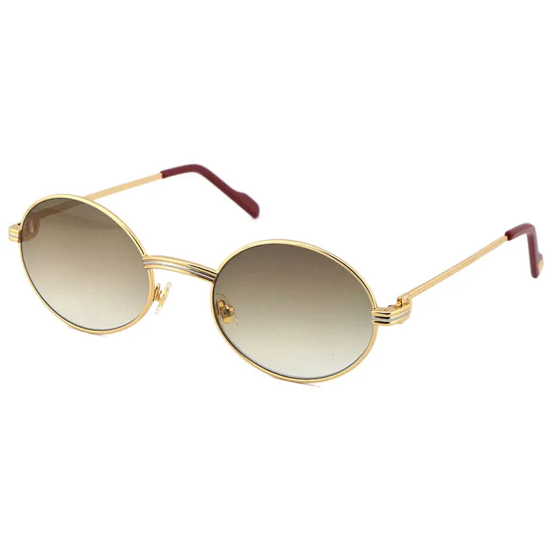 Hurtownie większe 1186111 metalowe okulary przeciwsłoneczne wykwintne zarówno męskie, jak i damskie okulary Adumbral UV40 rozmiar soczewki: 55-22-140mm srebrne 18-karatowe złote oprawki okulary okrągłe okulary