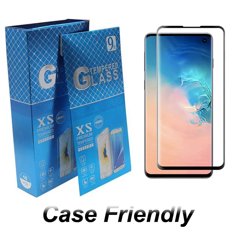 Samsung Galaxyのためのケースフレンドリーな強化ガラス3D湾曲したポップアップスクリーンプロテクター注9 8 S7エッジS8 S9 S9 S10 PLUS S20 PLUS S10 E注記10