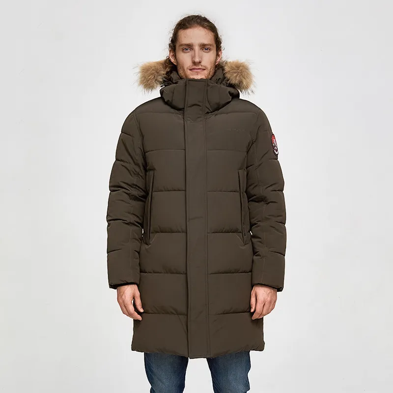 Haute Qualité Parka Hommes Hiver Longue Veste Hommes à capuche Épai