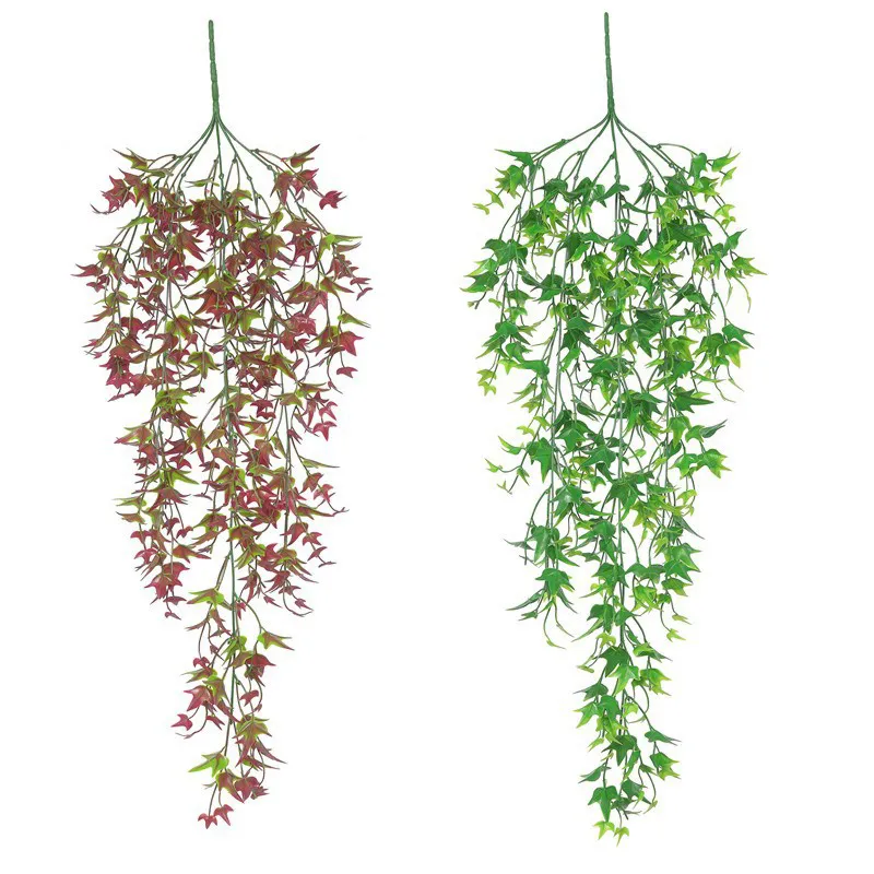 Artificial Hanging Plants Sweet Potato Leaves Fake Rattan Vine for Indoor Outdoor Home Garden Wall Decoration JK2102XB