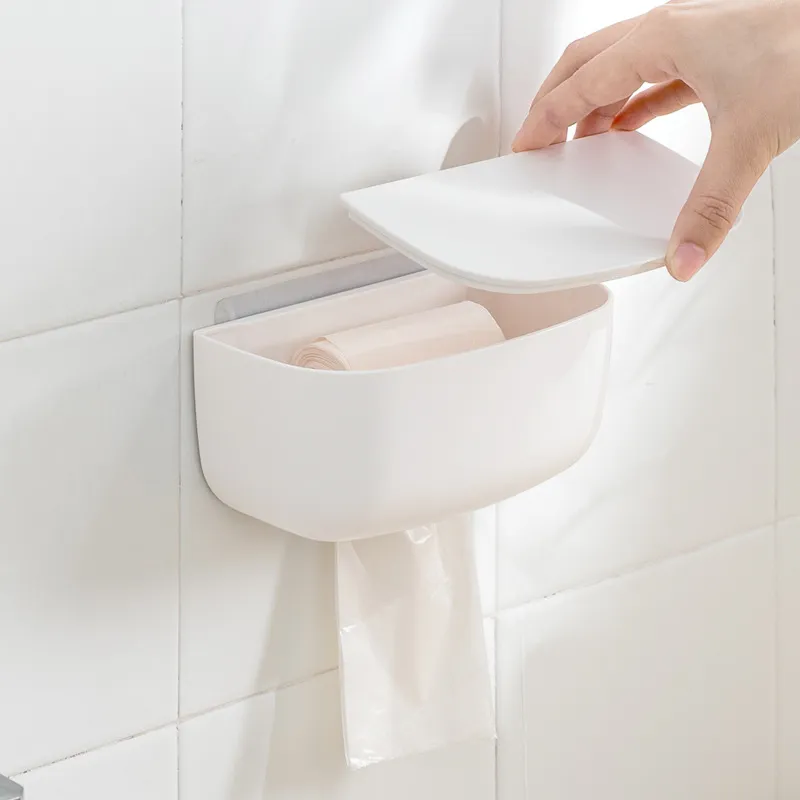 Duvara Monte Doku Kutusu Kendinden Yapışkanlı Kağıt Tutucu Masaüstü Tepsi Banyo Kağıt Havlu Saklama Kutuları Mutfak Peçete Konteyner Organizatör YFAX3216