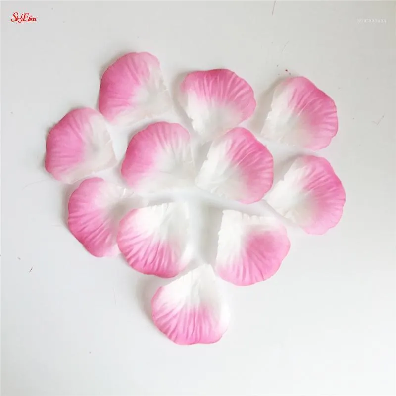 Ghirlande di fiori decorativi 500 pezzi / set Seta artificiale Matrimonio Petali di rosa Accessori per feste Rosso 6Z SH012-5001