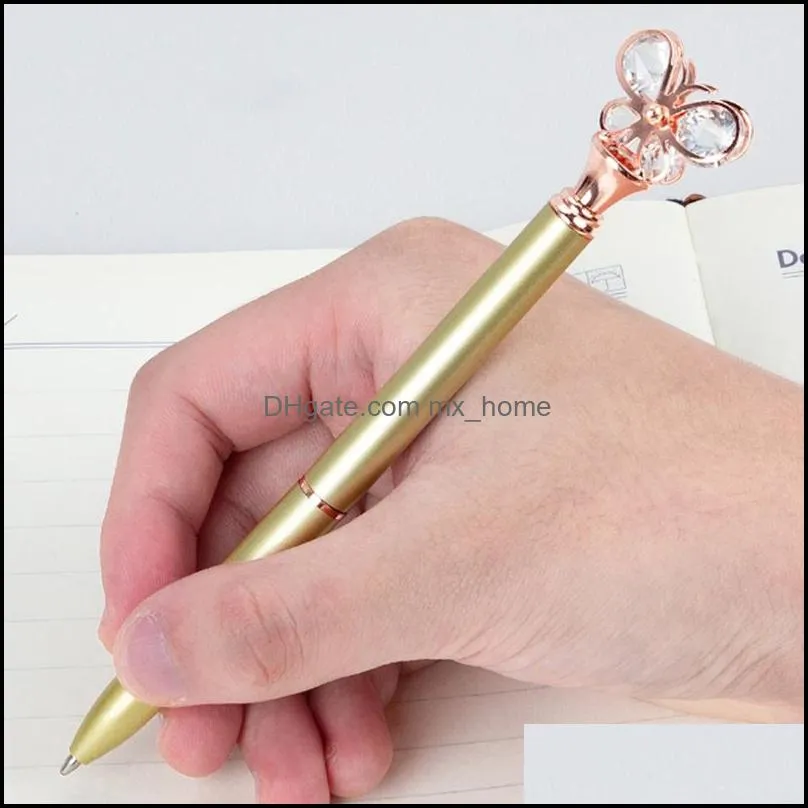 Diamond Butterfly Ballpoint Pen Fashion Pens Office Stationery Creative Advertising 14 Colors