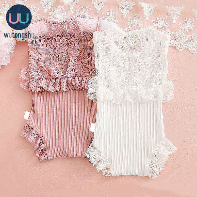 Nouveau-né Baby Girl Rompers Dentelle Princesse Première fête d'anniversaire Girl Vêtements Baby Girl Vêtements Été Enfant Onesie Costume de bébé G1221