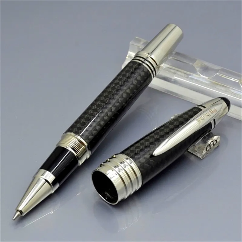 wholesale wholesale High quality John F. Kennedy Black Carbon fiber Rollerball Ballpoint pen Fountain pens Writing office school supplies with JFK Serial Number