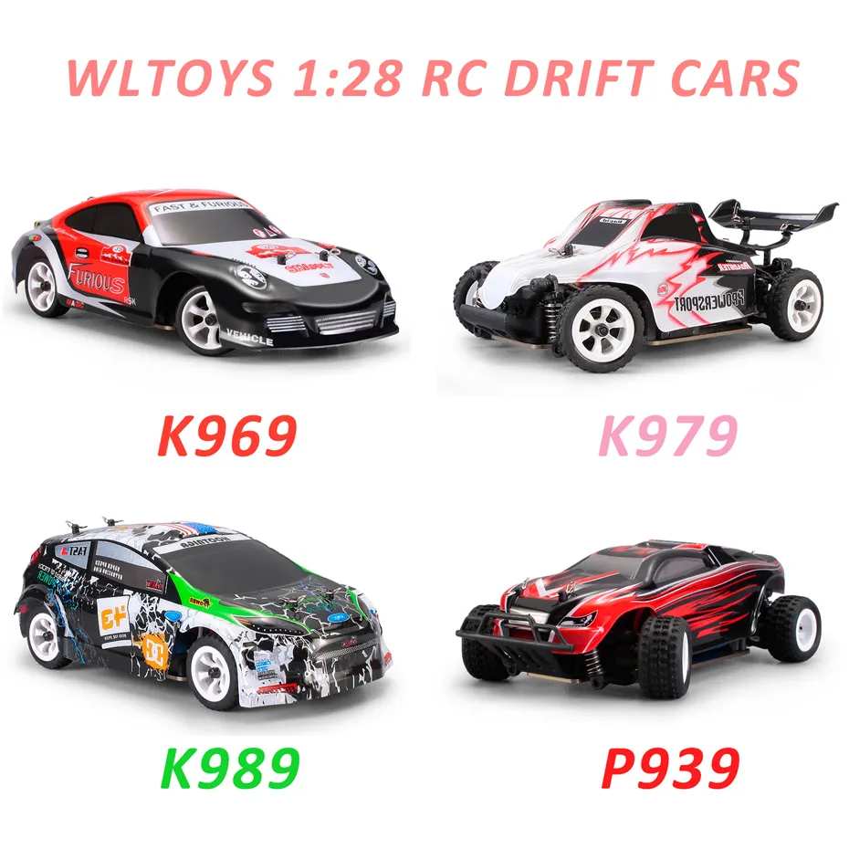 Wltoys 1:28 RTR 2.4G 4WD 4 Channles 30KM/H RC Drift Racing K969/K979/K989/P939 For Selection Remote Control Car 201202