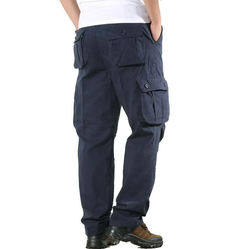 Pantalons pour hommes Pantalons cargo multi-poches pour hommes Bonne qualité Homme Coton Lâche Casual Outillage surdimensionné Taille 44