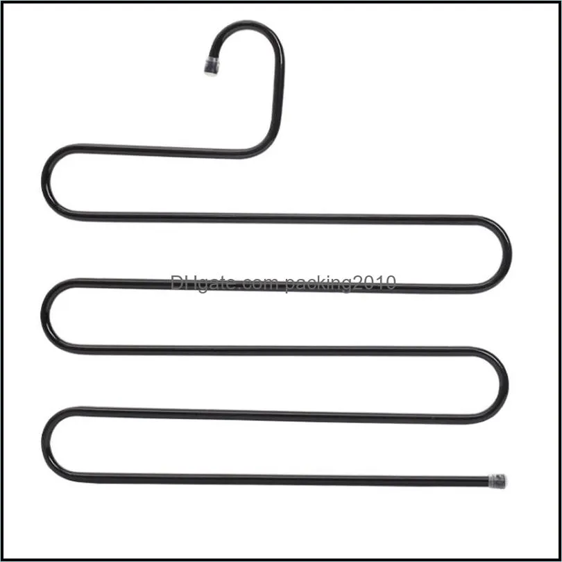 Colorful S type Metal pants rack clothing hanger European style trousers storage clip GWB13719