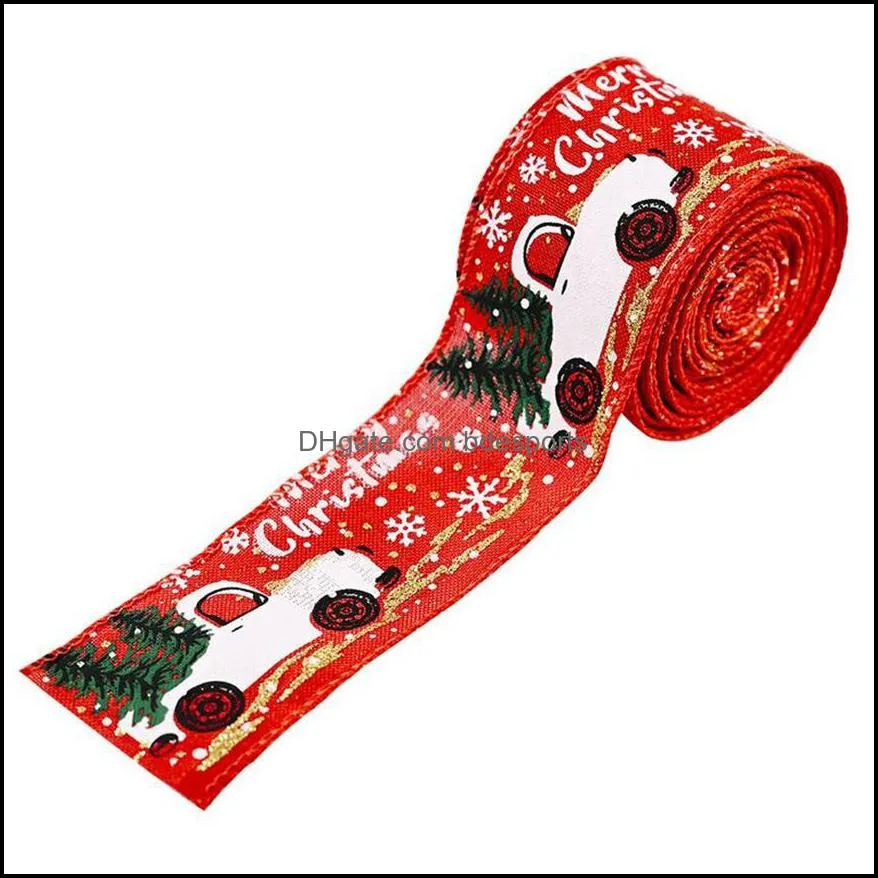 Cartoon Print Merry Christmas Ribbon Xmas Tree Decorations el Home Decor a30