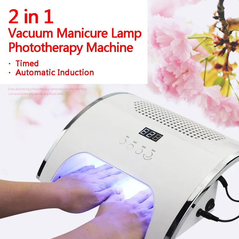 Två i en intelligent induktionslampa vakuum manikyr lampa fototerapi maskin automatisk timing USB nagel lim bakning lampa