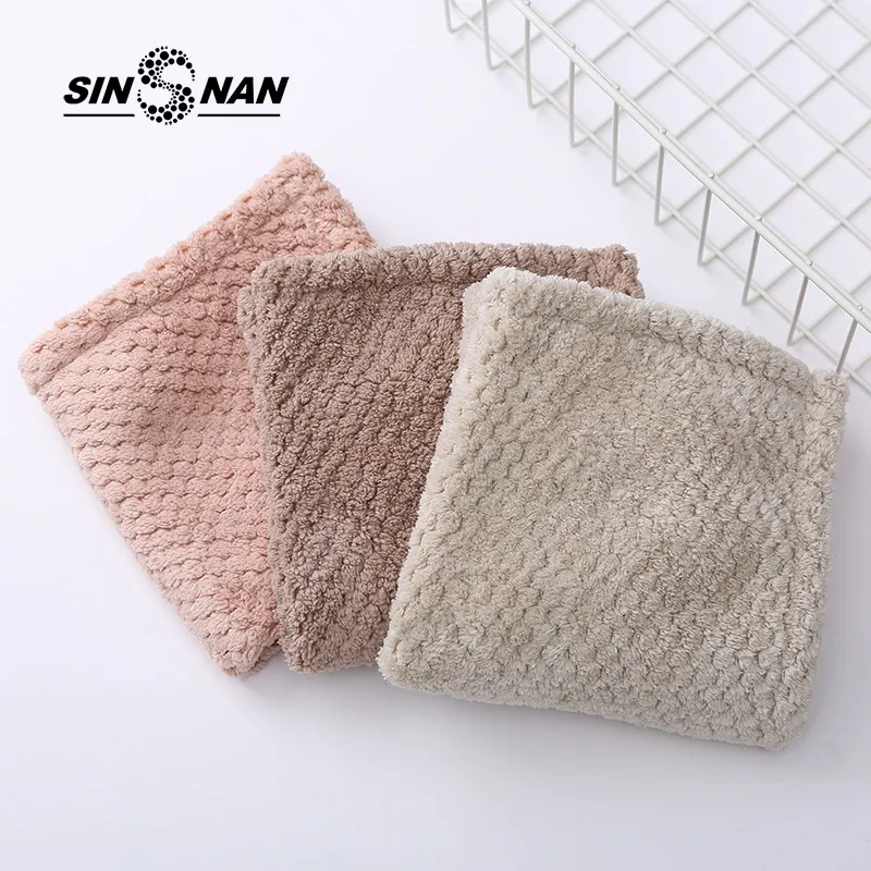 SINSNAN 6PCS Microfiber Thicken Kitchen Towel Super Absorbent High-Quality Baby Bath/Face Towels Multi-functional Cleaning Cloth 201021