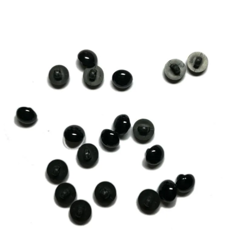 Nouveau 100 pièces boutons en résine noire rond champignon dôme tige de couture noir bricolage yeux d'animaux jouet bricolage boutons décoratifs jllSSR