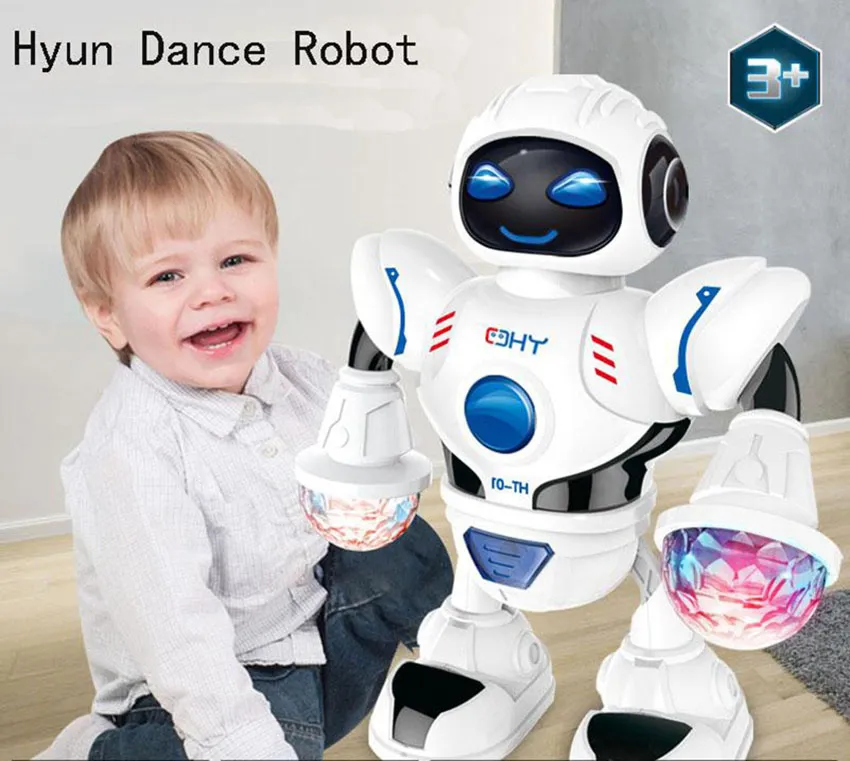 Çocuk eğitici oyuncaklar elektrik robot LED ışık müzik yansimasiz dans uzay robotu Bebek Müzik oyuncak p169