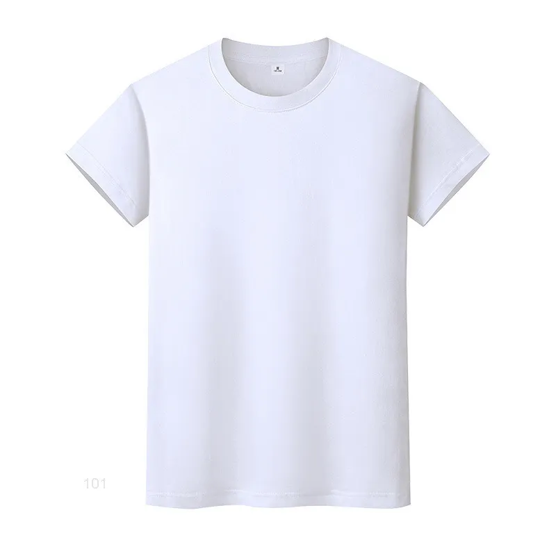 Yeni Yuvarlak Boyun Katı Renk T-Shirt Yaz Pamuk Dip Gömlek Kısa Kollu Erkek ve Bayan Yarım Kollu 66qhiio