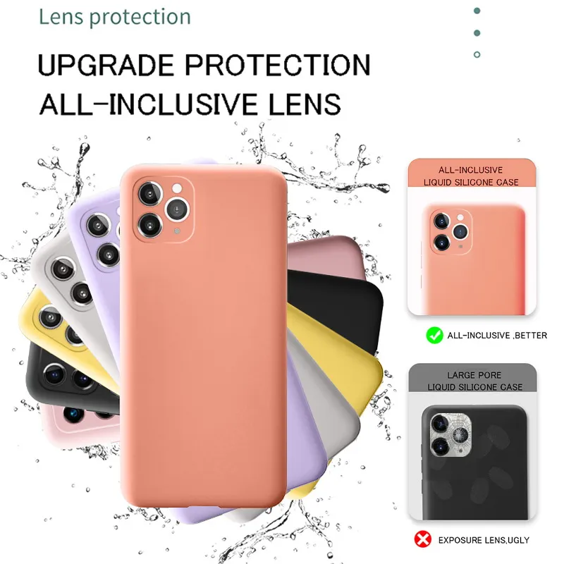 Pour iPhone 12 Pro Max SE 2 étui de luxe Original Silicone Protection complète couverture souple pour iPhone X XR 11 XS Max 7 8 6 6s coque de téléphone