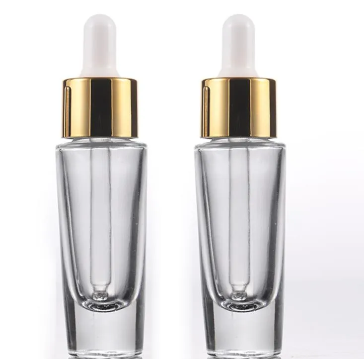Factory Price 15ml cosmetic glass serum droppers bottles clear 15 ml small-glass oil bottle SN3317