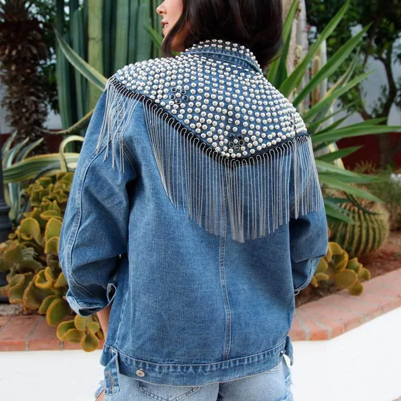 Jaqueta jeans boho cheap