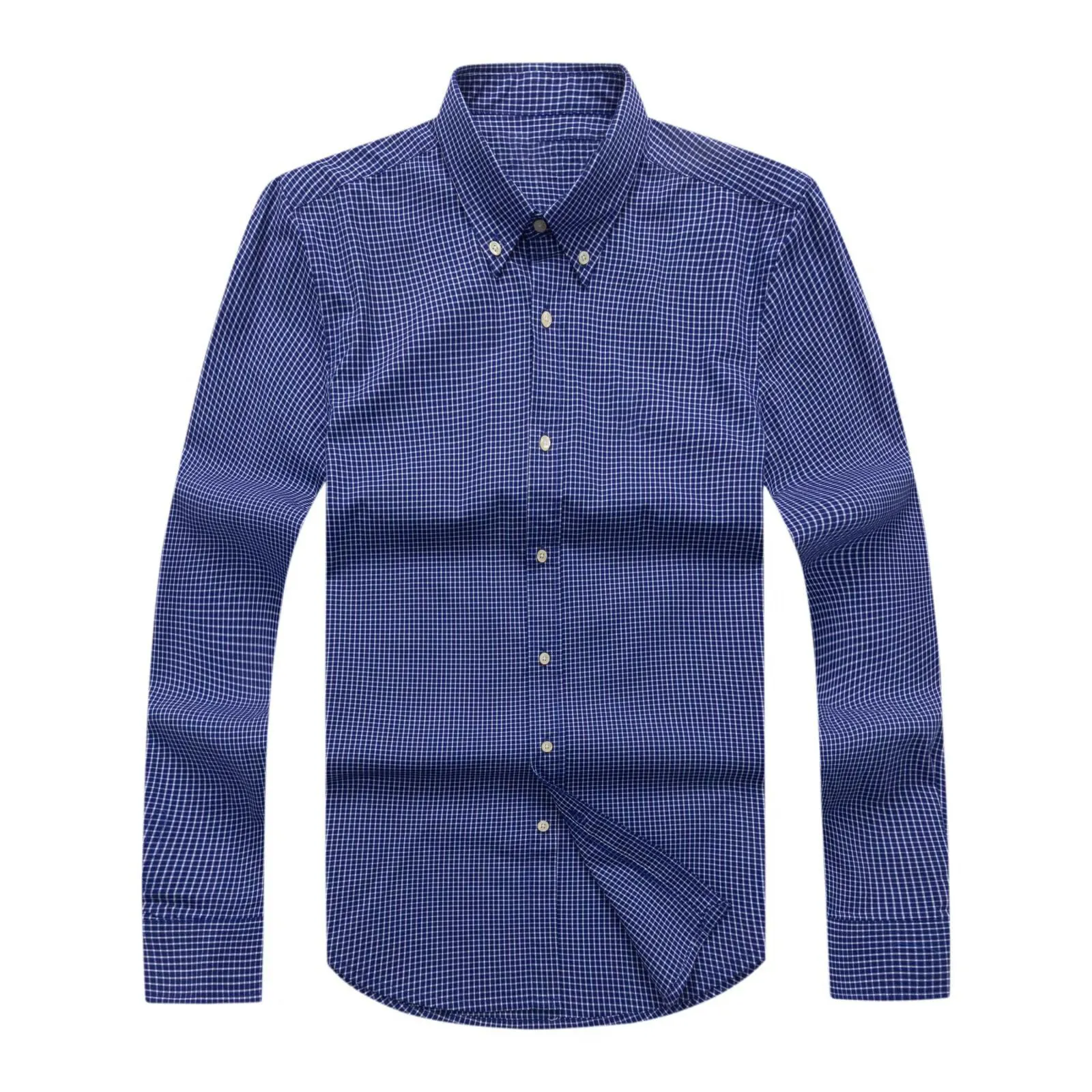 2022 Fall Winter New Men's Long Sleeve Plaid Shirts 100% Cotton Shirts Men Oxford Fabric Casual Fashion Shirt 4 color