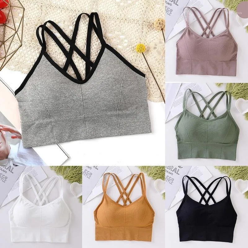 Sexy esporte yoga sutiã mulheres colete fitness acolchoado running gym free bralette respirável beleza back feminino esportes roupa