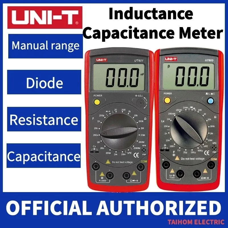 Uni-t moderne professionele capaciteitsmeters Ohmmeters condensator weerstand diode continuïteit buzzer UT601 UT603