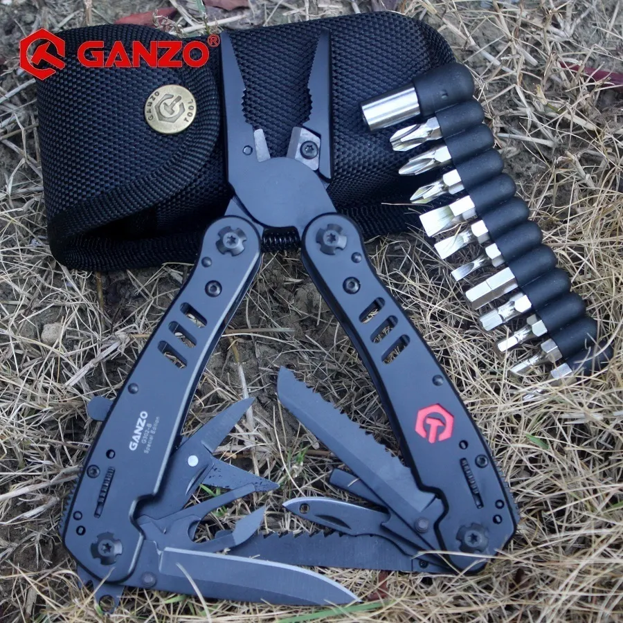 Ganzo G302 G302H Multi Tool Couteau Pince EDC Ganzo Outils Pliant Multitool Pince G302H Multifonction Capming Survie Couteau Bits Y200321