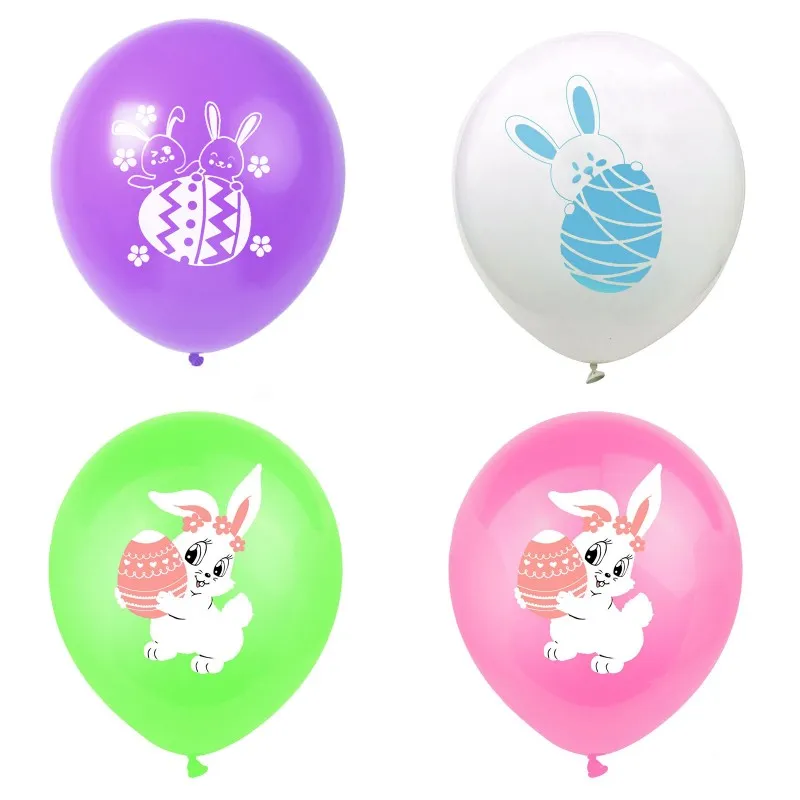 12 polegadas balões de páscoa látex coelho ovo impresso balões kids bunny festa balão suprimentos adorável decoração de páscoa