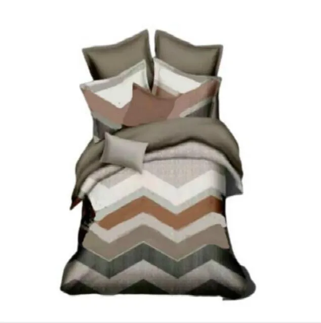 春の夏の最新の寝具カバーセットファッション印刷チャイルドアダルトシートカバーレトロ4ピースパターン寝具セット002