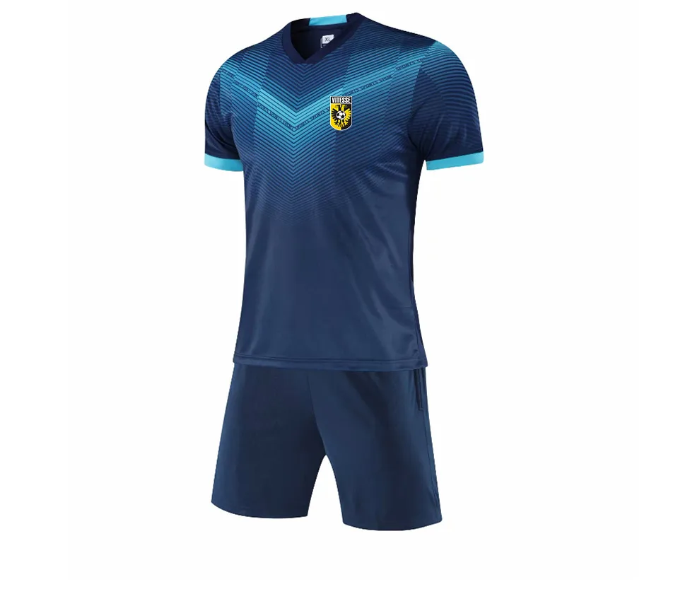 Stichting Betaald Voetbal Vitesse Kids Tracksuits Leisure Jersey Vuxen Kort ärmdräkt Set Set Men's Jersey Outdoor Leisure Running Sportswear
