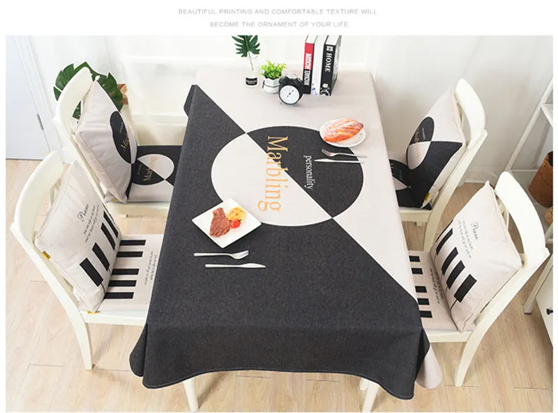 Nordic Modern Minimalist Table Cloth For Table Decor Thicken Polyester Cotton Fabric Tableclothes For Rectangular Tables Cover 