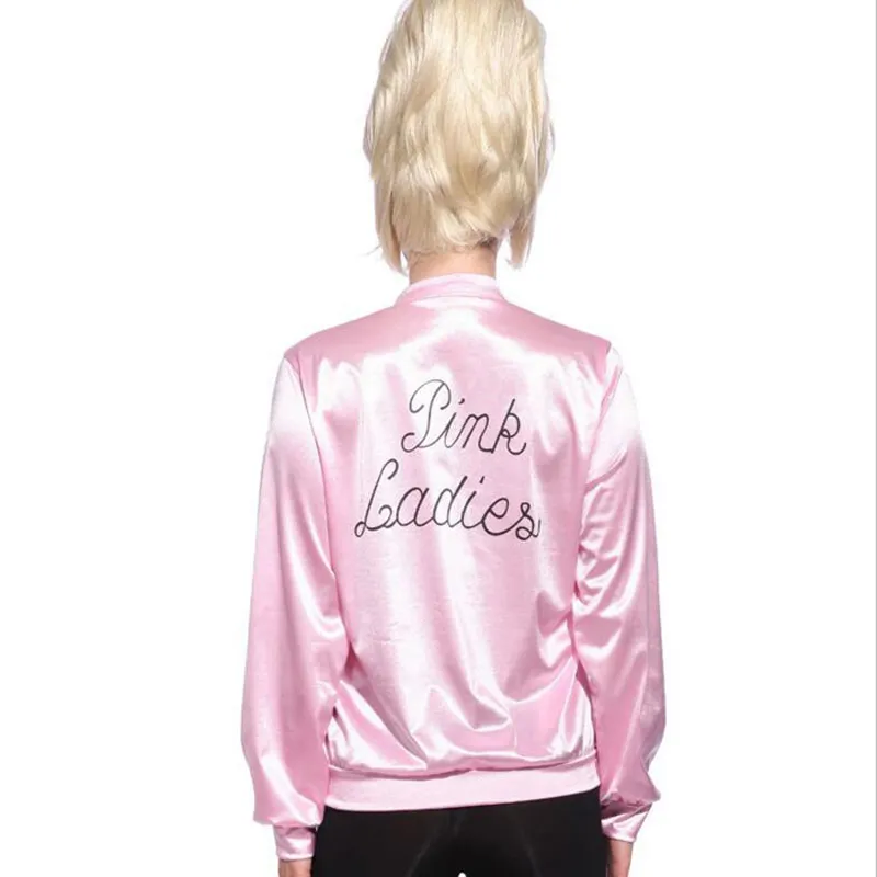 Retro 50s Style Bomber Jacket - Vintage Inspired Pink Ladies