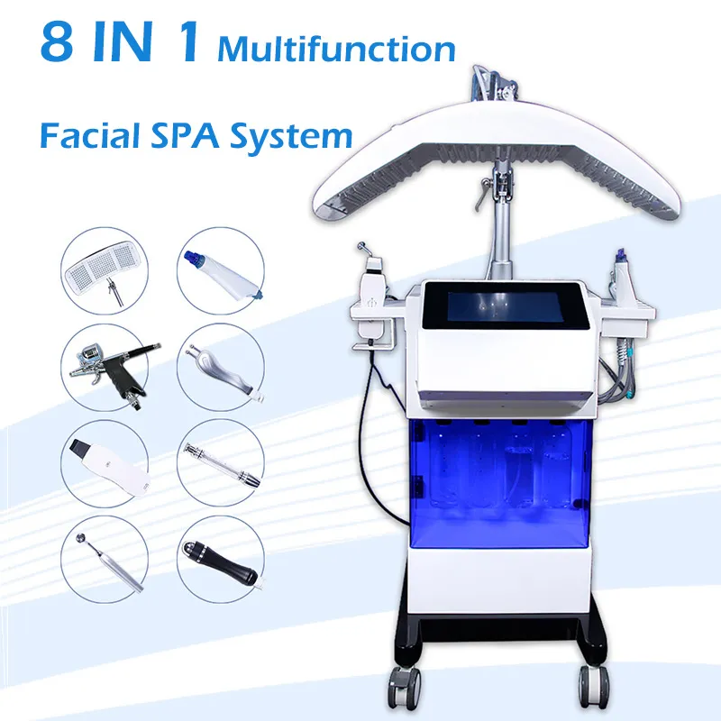 8 in 1 Sauerstoff-Wasser-Peeling Hydra Deep Skin Clean Hydra Dermabrasion Hautverjüngung Gesichtsreinigung Spa-Ausrüstung