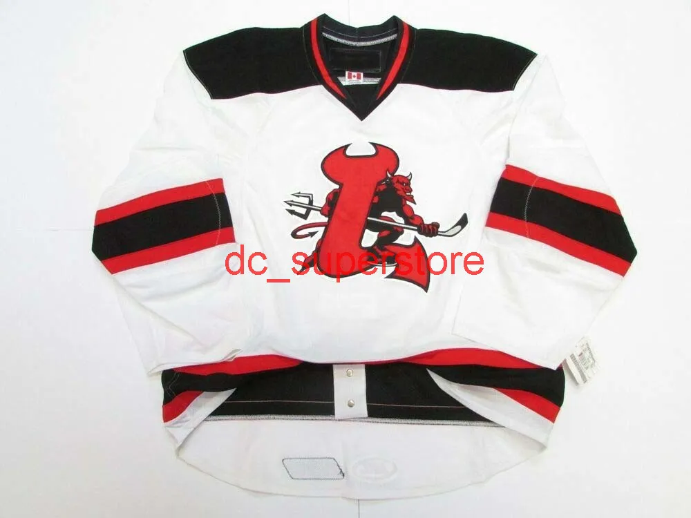 Costume Personalizado Lowell Devils AHL Jersey Hóquei Branco Adicionar Qualquer Número Número Mens Kids Jersey XS-5XL