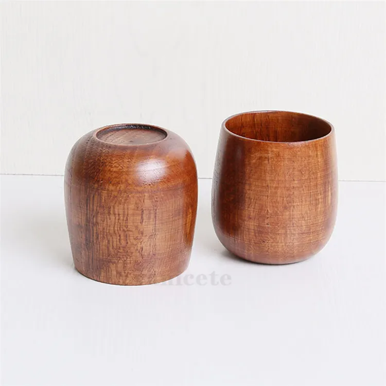 Hot Environmental protection renewable log material wooden tea mugs cups roses Green tea cups Coffee milk cups 9066