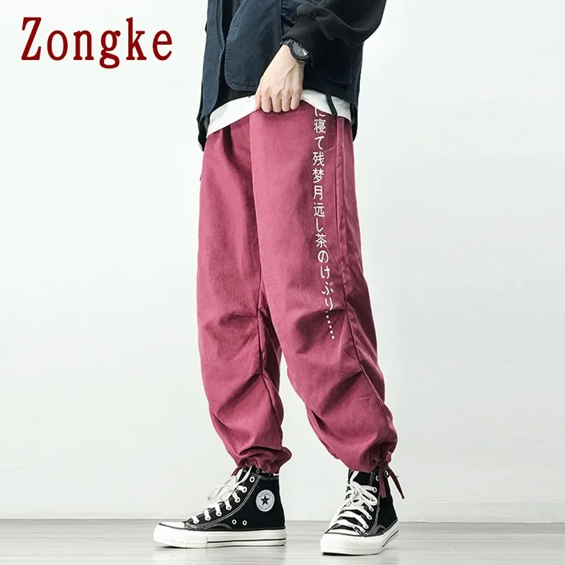 Zongke Elementi Giapponesi Pantaloni Da Jogging Abbigliamento Uomo Pantaloni Pantaloni Da Uomo Pantaloni Streetwear Giapponesi Moda Uomo 5XL 2020 Autunno 1114