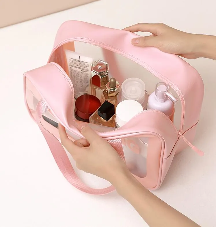 Large Capacity travel portable transparent waterproof wash bag PVC Dust-proof cosmetic bag Multifunctional package outdoor beach bags