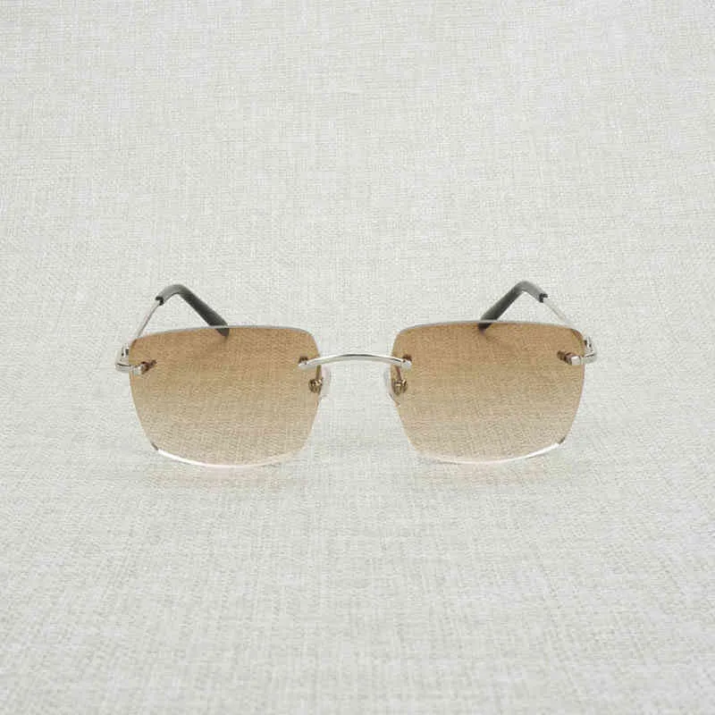 Accessoires fins Lunettes de soleil antiques sans monture pour hommes et femmes, monture surdimensionnée, nuances Oculos Gafas pour la conduite en plein air 011B français