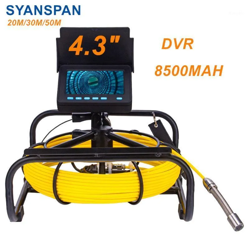 Câmera de inspeção de tubo 10/20/30 / 50m, SyanSpan Câmera de esgoto com DVR 16GB FT Drenagem Industrial Endoscópio IP68 8500MHA Battery1