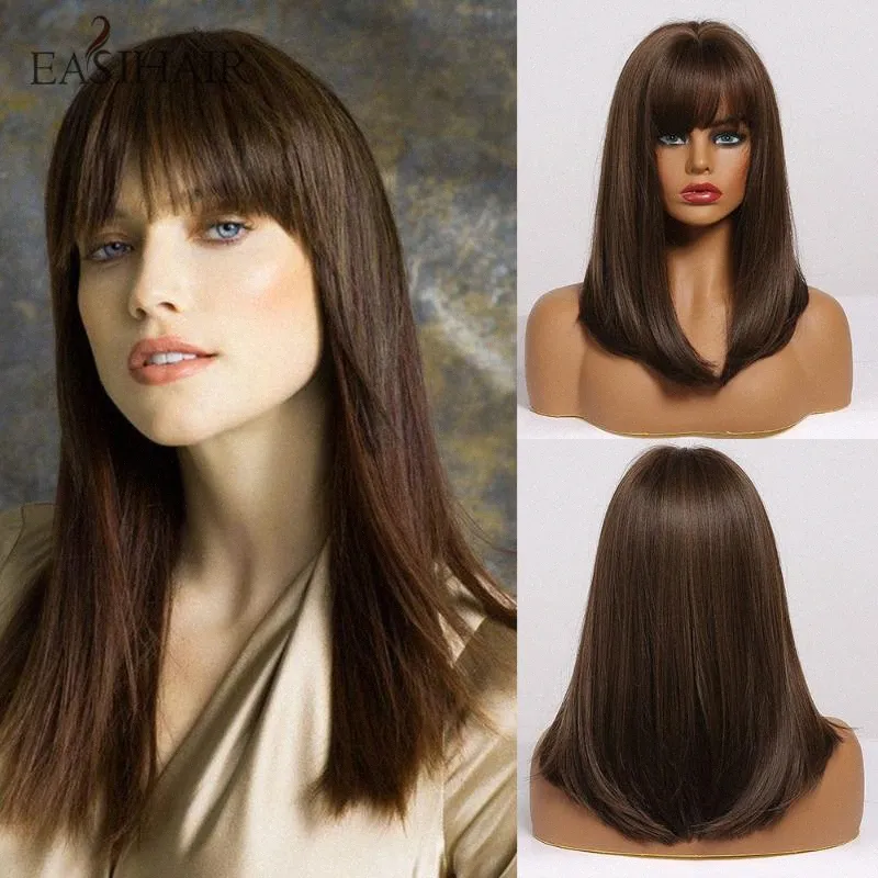 Women's Sweet Light Brown Wine Red Street High Temperature Wire Centre  Parting Straight Hair Wig Net