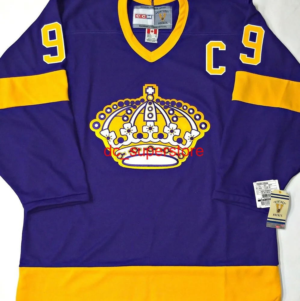 Custom Vintage Wayne Gretzky LA Kings Home Crown CCM Hockey Jersey Purple Polyester Stitched Mens XS 5XL From Dc superstore 39.86 DHgate.Com