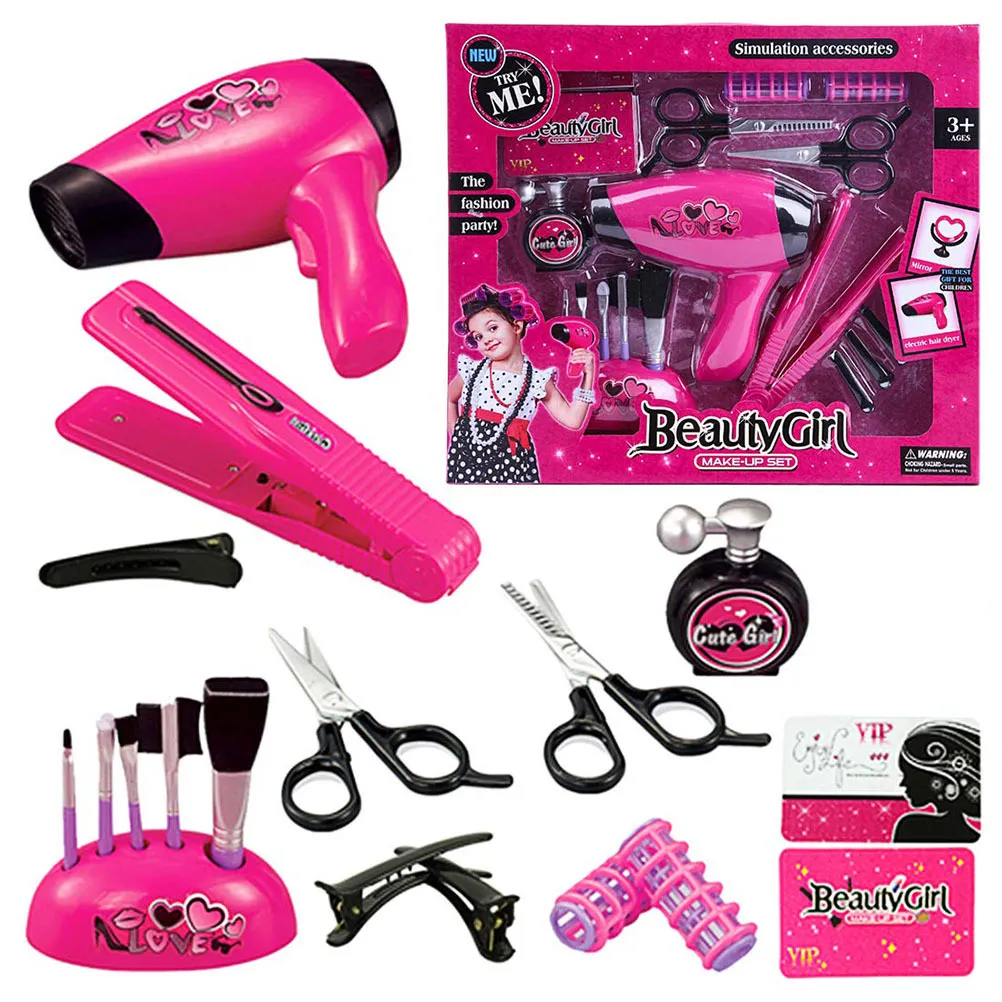 Kids Beauty Salon Makeup Toy Set With Hairdryer Straightener Pink Brush And Pretend Play Perfect Childrens Gift 20 LJ201009 From Jiao08 19.33 DHgate.Com
