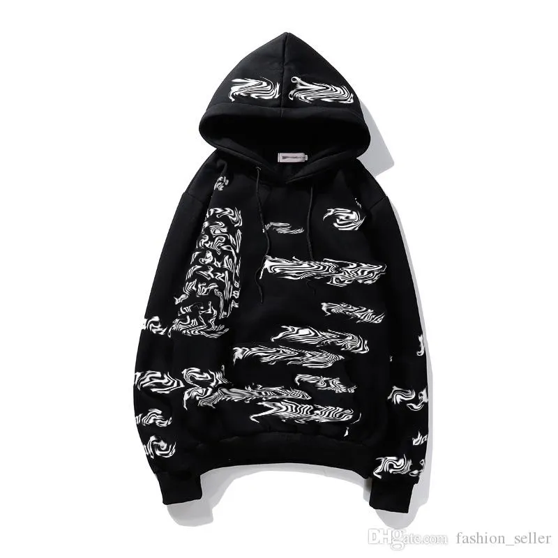 Mode unisex hoodies winter hooded volwassen sportkleding warme kleding outdoor jongens meisjes hiphopkleding met hoed zwart