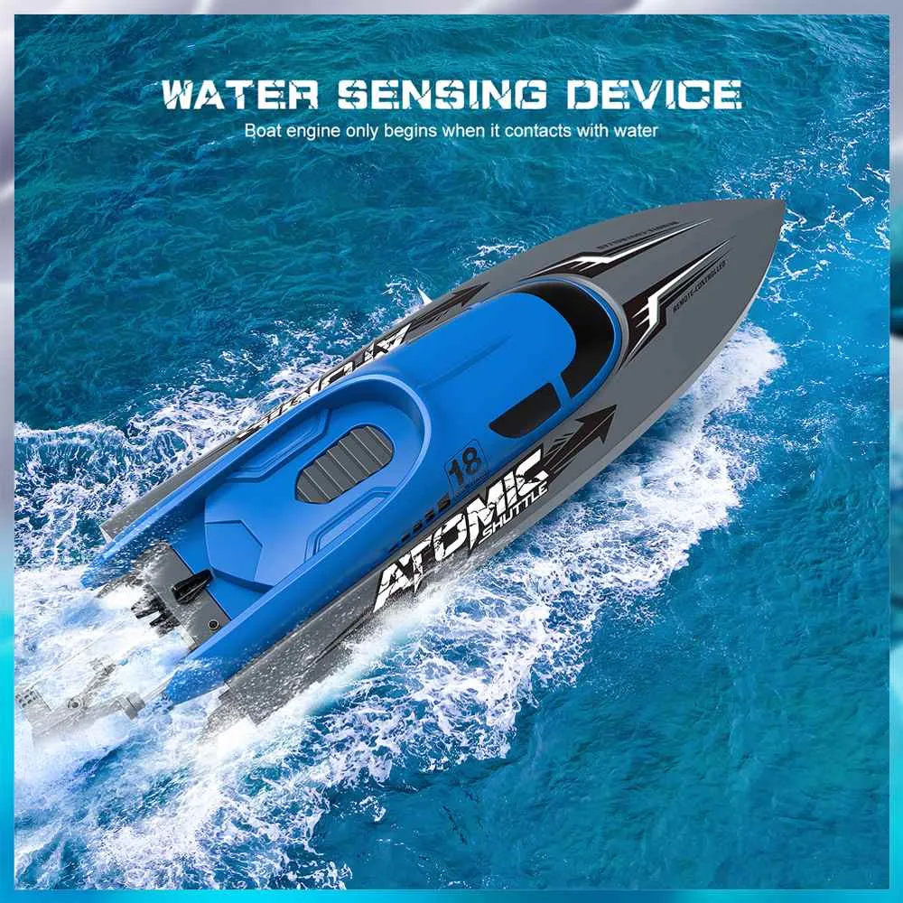 EACHINE EB02 RC bateau télécommande bateau 2.4G 4CH moteur haute vitesse jusqu'à 30 + KPH pour piscine et lac 40 minutes temps d'utilisation bateau jouets