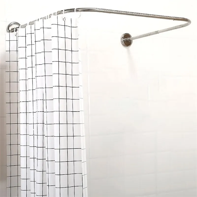 Asta per tenda da doccia estensibile a forma di U di 2 tipi 80-130 cm Asta per barra curva in acciaio inossidabile 304 Hardware per bagno di alta qualità T200601