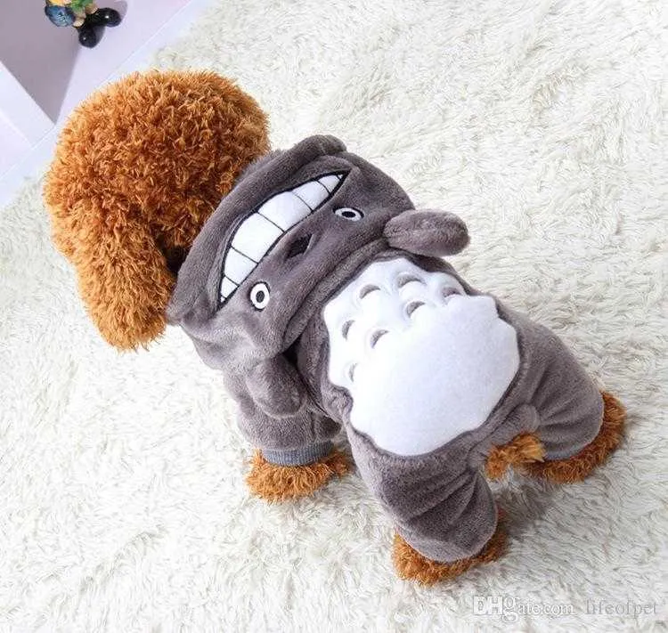 Soft Warm Dog Apparel Coat Pet Costume Fleece Clothing For Dogs Puppy Cartoon Winter Hooded Jacket Autumn Clothes XS-XXL