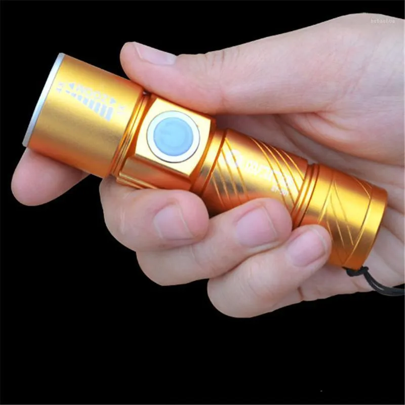 Lampe Torche Militaire Camping Zoom Mini 18650 Batterie Rechargeable Flash Lampes Torches