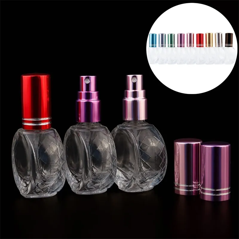 10mlフラットラウンドスプレーボトル透明ガラス香水瓶香水サンプル化粧品充填ボトル空のボトル